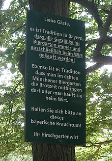 Hinweisschild (Hirschgarten, München)